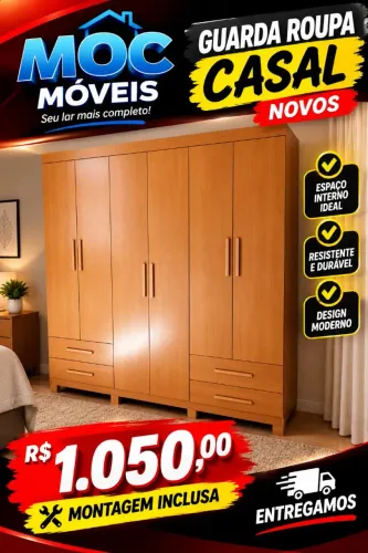 Guarda roupa de casal novos