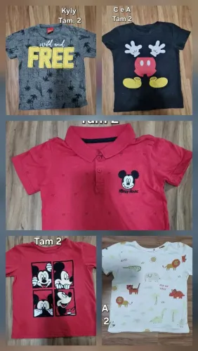 Lote camisetas manga curta infantil