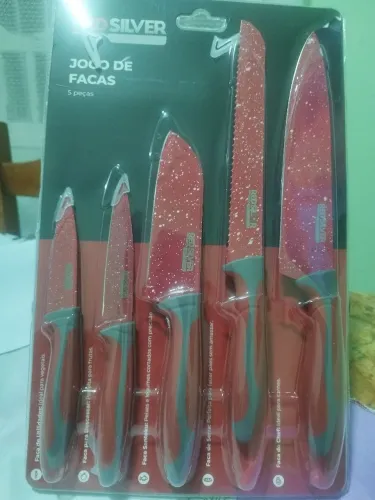 Jogo De Facas Redsilver 5 Peças Para Cozinha