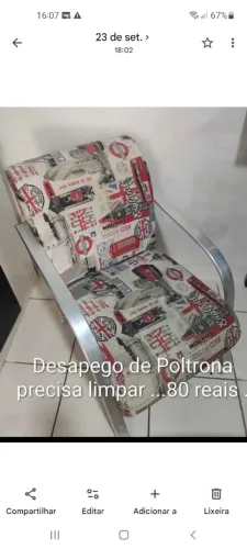 Desapego poltrona, precisa limpar 80 reais