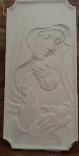 Quadro 3D Nossa Senhora com Jesus no colo  24cm X 16 cm
