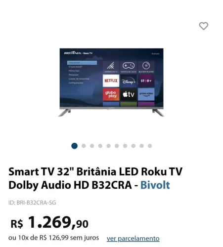 Vendo tv smart 32 polegadas nova com nota fiscal