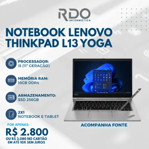 Notebook Lenovo Touch YOGA L13 Core i5 11th 16gb RAM