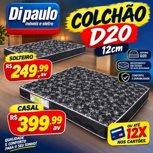 Colchão espuma D20 solteiro promoção