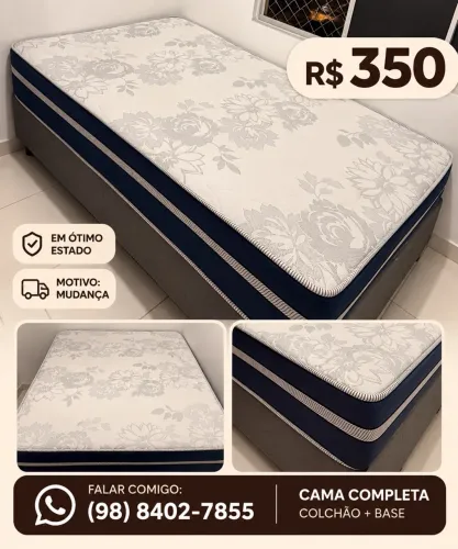 Vendo cama de casal tamanho padrão seis meses de uso