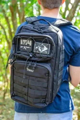 Mochila Wolf Attack M4 Camo/Black - Nylon 1000D | Zíper YKK