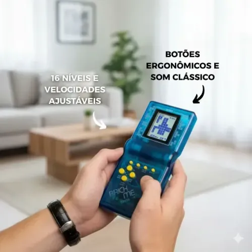 Mini Game Portátil Retro  Brick Game Anos 90 Tetris Colorido