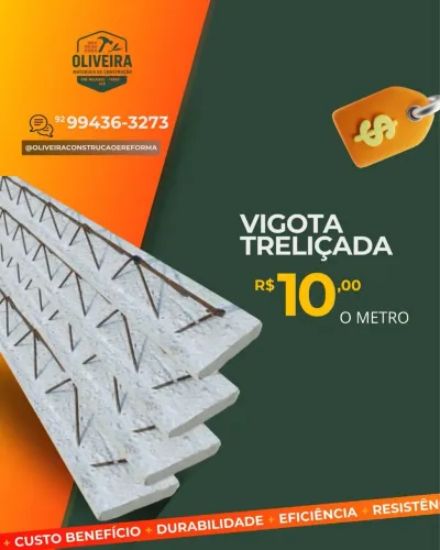 Vigotas a Pronta Entrega - 10,00 Reais o Metro