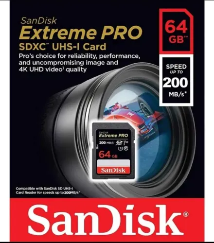 CARTÃO SD SANDISK EXTREME PRO 64 GB 