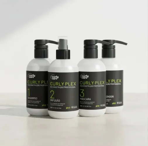 Kit de produtos para cabelos ondulados, cacheados e crespos.