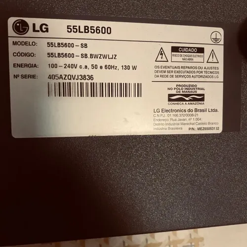 TV LG 55 pol c defeito display. Jr *