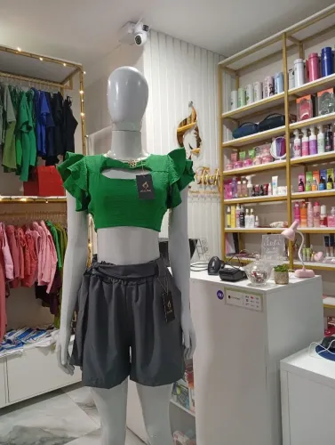 Top Cropped Feminino Alfaiataria Premium Verde Bandeira