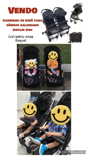 Carrinho de bebê para gêmeos galzerano Duolee Duo