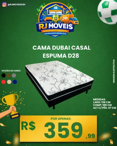 Cama Dubai casal espuma D28