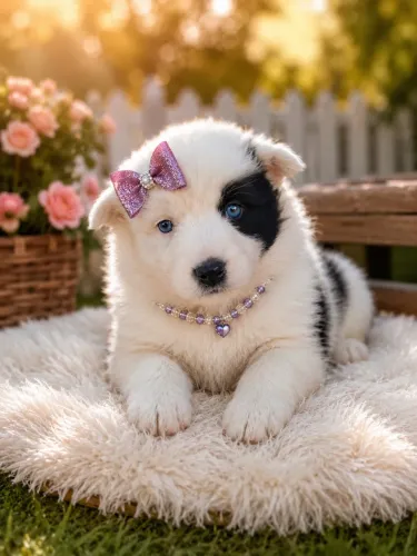 Uma perfeita border collie fêmea olho azul!