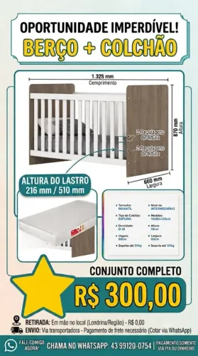 Berço infantil padrão brasileiro