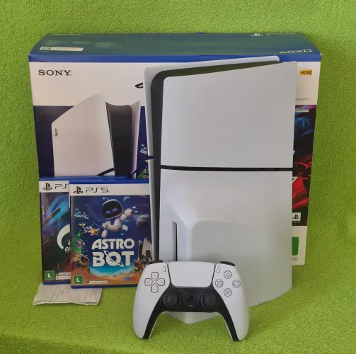 PS5 SLIM 1T FÍSICO | 2 JOGOS | NF E GARANTIA 06/2027 | ACEITO OLX PAY