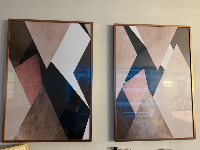  QUADROS ABSTRATOS: 1,0 X 0,7 M CADA *MOLDURA E VIDRO
