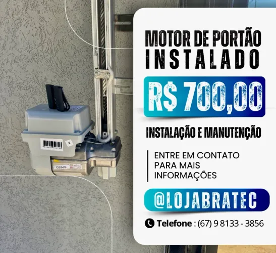 Motor de portão eletrônico de 8 segundos (instalado)