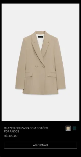 blazer cruzado com botões forrados - p / blazer cruzado com botões - pp