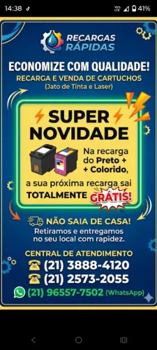 Recarga e venda de cartuchos e toner