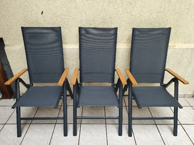 Cadeira de Jardim em Alumínio Dobrável e Reclinável Naterial