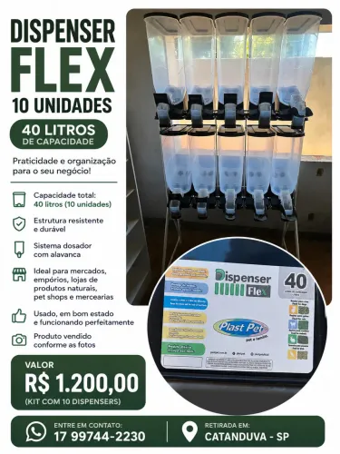 Kit com 10 Dispensers - 40 Litros - Excelente Estado