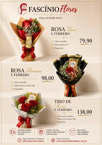 Rosas Vermelhas Luxo e Ferrero Rocher