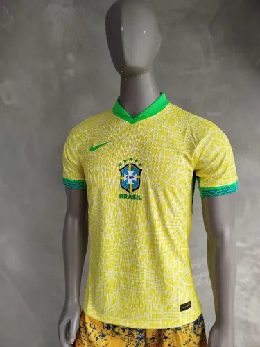 Camisa Brasil 2024 amarela, modelo jogador 