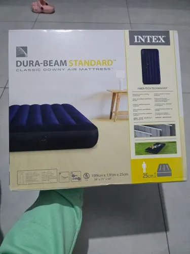 Colchão inflável Intex Dura-Beam Standard Classic Downy Air Mattress. - 1m x 1,91m x 25 cm