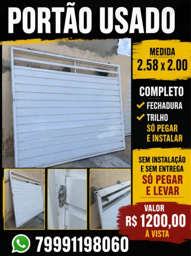 Portão de alumínio 2.58x2.00