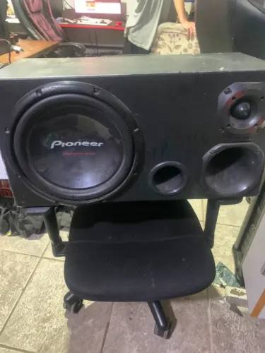 VENDO OU TROCO Kit Som Automotivo Completo: Caixa Trio Pioneer Cara Preta Módulo Taramps