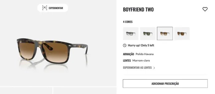 Óculos Rayban boyfriend