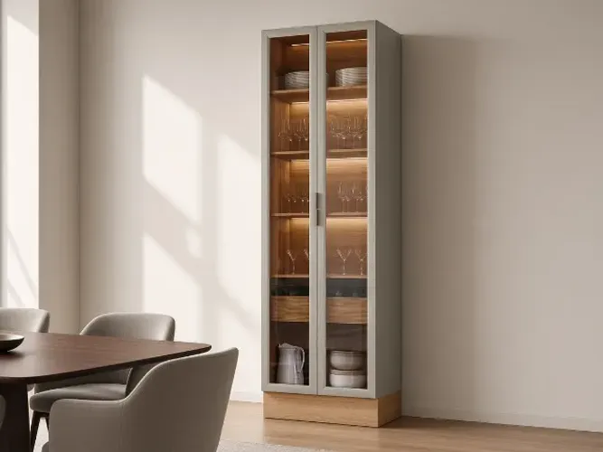 Cristaleira Alure 230x70cm Jequitibá Gris (NOVO A PRONTA ENTREGA)