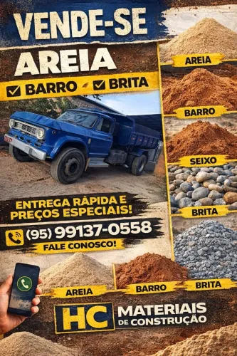 AREIA,BARRO, BRITA NA PROMOÇÃO IMPERDIVEL