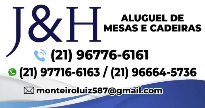 Aluguel de mesas e cadeiras para festas e eventos - J&H