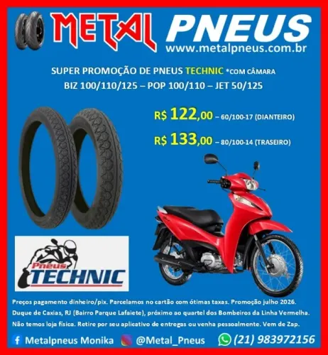 Pneu Moto Technic Biz Pop Jet - Novos Com Garantia