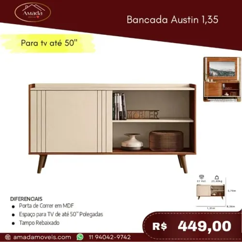 Bancada Austin 1,35, a pronta entrega 