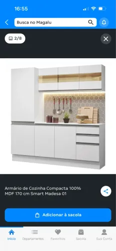 Vendo conjunto de Compacta 100% MDF 170 cm Smart Madesa 01 em perfeito estado