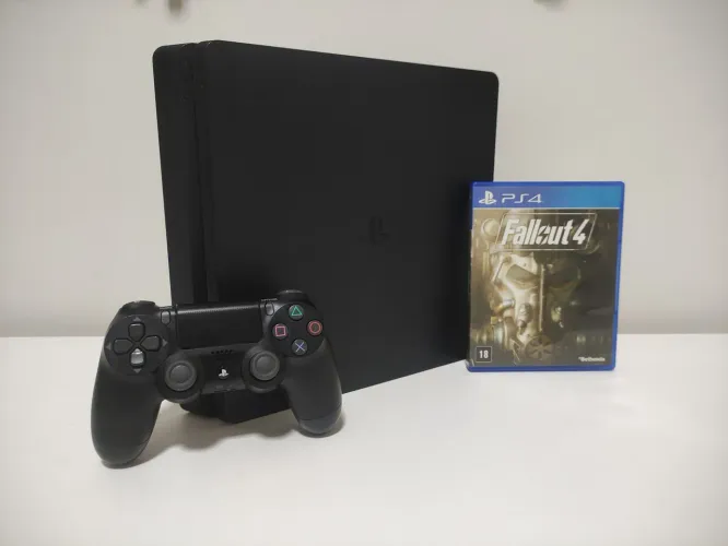 Ps4 Slim 1TB + Controle Original + 1 Jogo -  Completo!