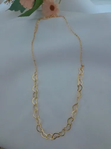 Choker Elos de Coração Folheado a Ouro 18K