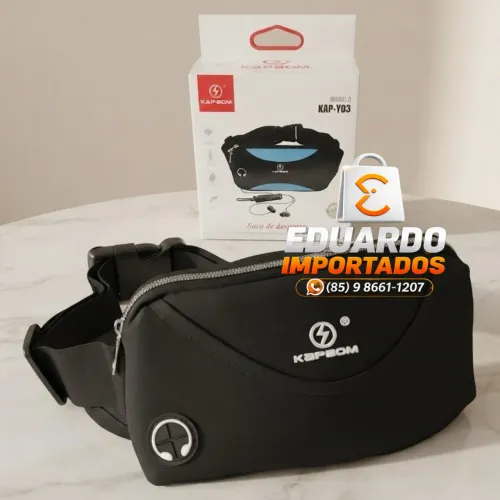 Pochete de Cintura Fitness, Bolsa Academia Exercícios (Nylon Impermeável a Prova d'água)