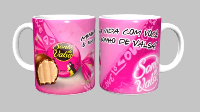 Caneca de porcelana personalizada 325 ml tema pascoa minha vida é um sonho com você