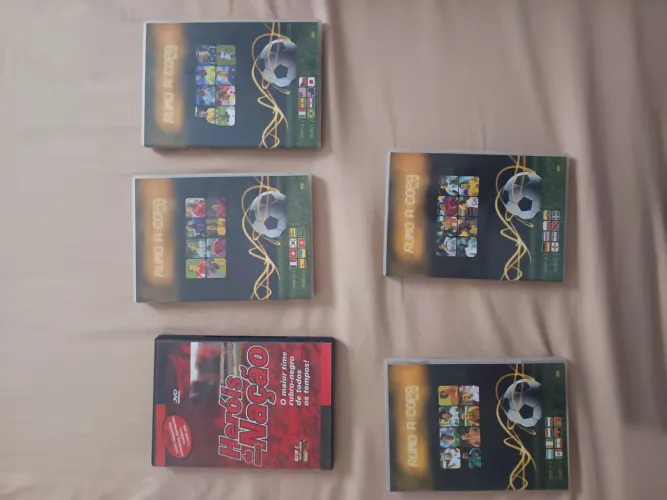 Coleção com 5 dvds futebol