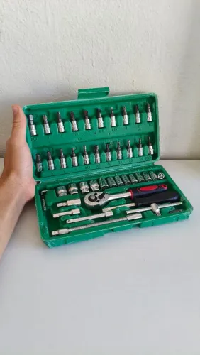 Kit 46 Peças jogo de soquetes