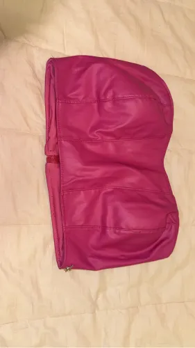 Top rosa de couro