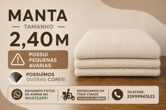 Manta de Sofá 2,40M NOVAS c/ pequenas avarias (avarias de fábrica)