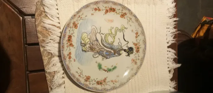 Prato Chinês original pintura a mão 