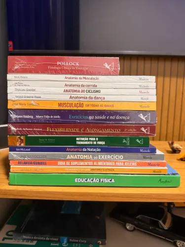 14 livros de educação física, anatomia, saúde lacrados