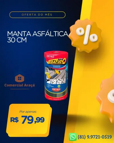 Rolo Manta asfaltica 30cm multiuso